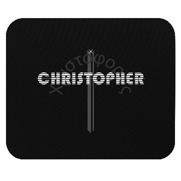 Discover Christopher white typography, Latin origin, christ Mouse Pads