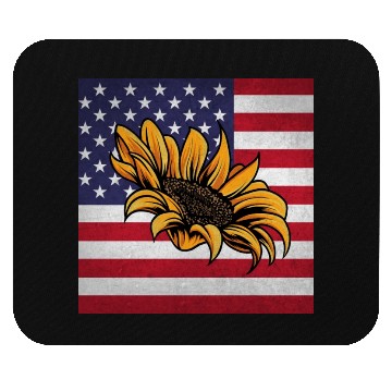 Discover Sunflower Gardening Us Flag Mouse Pads