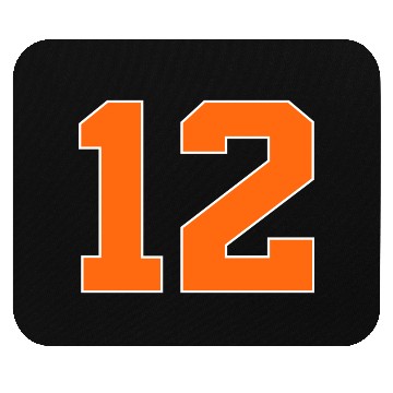 Discover Number 12 Sports Orange Mouse Pads