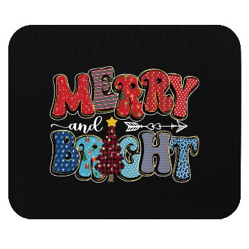 Discover Merry and Bright Chistmas Tree Cute Christmas Mouse Pads