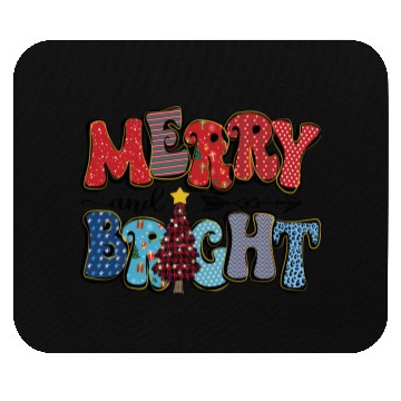 Discover Merry and Bright Chistmas Tree Family Christmas Mouse Pads