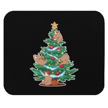 Discover Sloths Christmas Tree Lights Animals Lover Xmas Mouse Pads