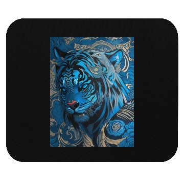 Discover Blue Tiger Mouse Pads