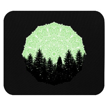 Discover Green Forest Mandala Pacific Northwest Mouse Pads