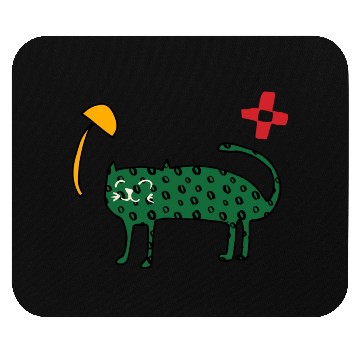 Discover Spring Cute Green Cat Mouse Pads