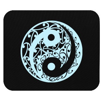 Discover Yin And Yang In A Koru Pattern In A Light Blue Mouse Pads