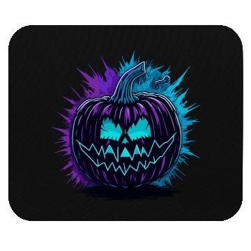 Discover Neon Pumpkin Purple and Teal Mouse Pads