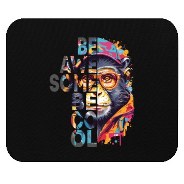 Discover monkey wearing glasses and hat, be awesome be cool Mouse Pads