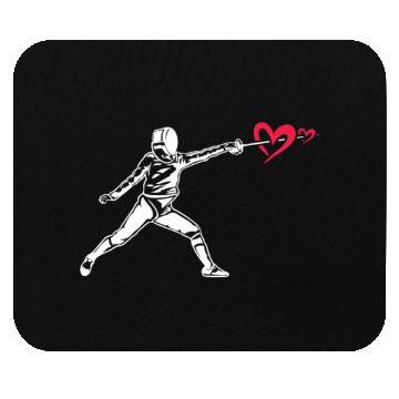Discover Fencing Fencer Heart Mouse Pads