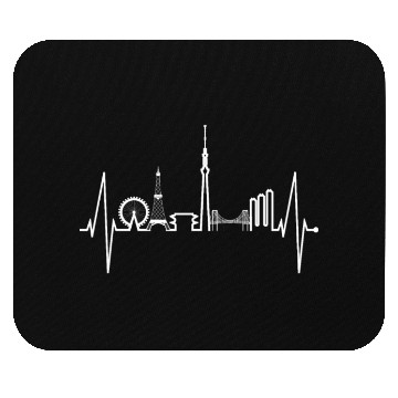 Discover Tokyo Skyline Heartbeat Japanese Heart Love Tokyo Mouse Pads