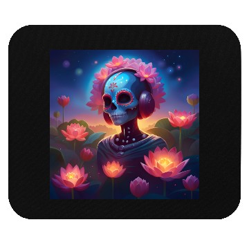 Discover Sugar Skull Lotus Melody Medley Mouse Pads