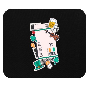 Discover Dublin Air Ticket Boarding Pass Plane Ireland Mouse Pads