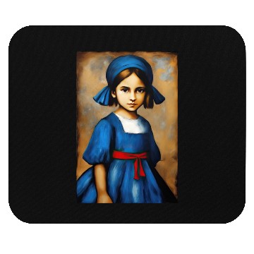 Discover Girl in Blue Dress Mouse Pads