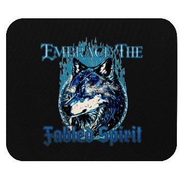 Discover Embrace The Fabled Spirit Wolf Blue Mouse Pads