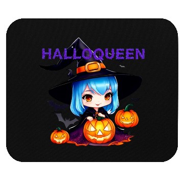Discover Hallo Light Blue Witch Mouse Pads