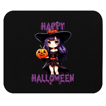 Discover Happy Halloween purple witch Mouse Pads
