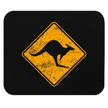 Discover Outback Kangaroo Crossing Road Sign Mouse Pads