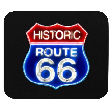 Discover Route 66 neon sign Mouse Pads
