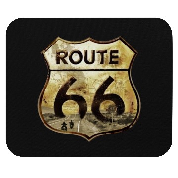 Discover Route 66 trip with motorcycle Mouse Pads