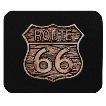 Discover Route 66 vintage sign - Wood log signage Mouse Pads