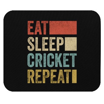 Discover Retro Eat Sleep Cricket Repeat Funny Cricket Mouse Pads