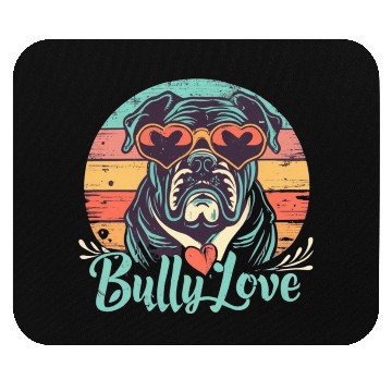 Discover Dog Love Bully Retro Mouse Pads Dog owner Bully lover