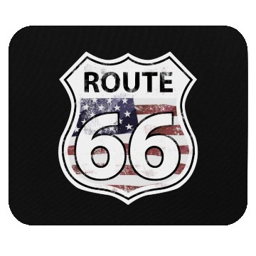 Discover Route 66 - American Flag Mouse Pads