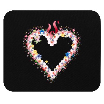 Discover Gingerbread heart shape with icing and bow Mouse Pads