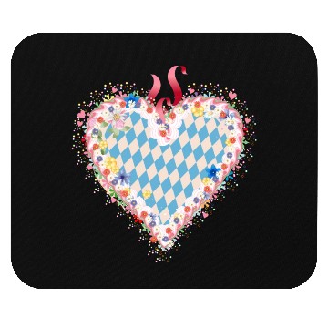 Discover Gingerbread heart shape blue white Bavarian style Mouse Pads