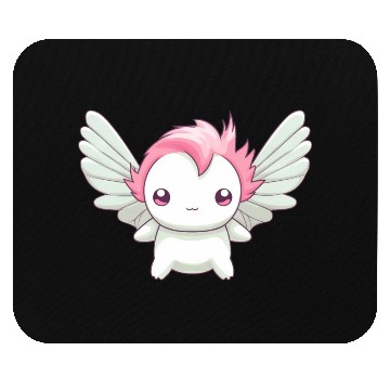 Discover Sweet Axolotl with Angel Wings: Heavenly Design Mouse Pads
