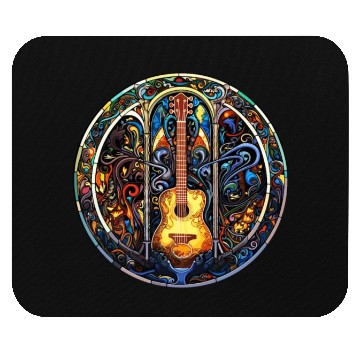 Discover Guitar Stained Glass Style - Funny Guitar Art Mouse Pads