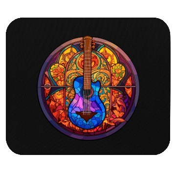 Discover Funny Mosaic Art - Stained Glass Art Guitar Mouse Pads