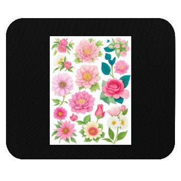 Discover Blooming Crimson and coral Spring Flowers Mouse Pads