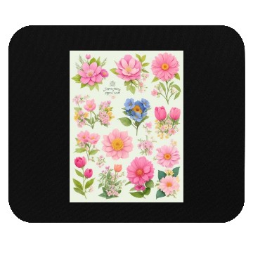 Discover Tangerine and Coral Spring Flowers Mouse Pads