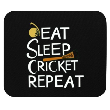 Discover Eat Sleep Cricket Repeat: Cricket Lover's Mouse Pads