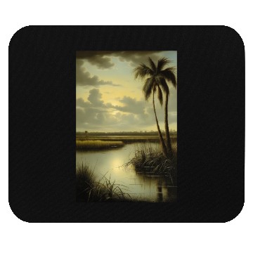 Discover Tropical Landscape with Palm Tree and Water Mouse Pads