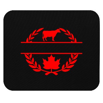 Discover Canada maple leaf cow laurel wreath Mouse Pads