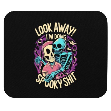 Discover Spooky Shit Skeleton Girl in Arm Halloween Mouse Pads