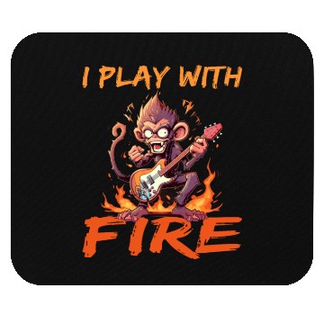 Discover Monkey Chimpanzee Guitar I Play With Fire Mouse Pads