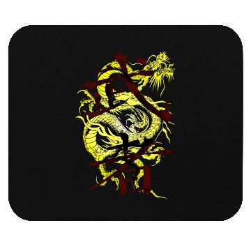 Discover Yellow Dragon Warrior Mouse Pads