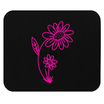 Discover Pink Flower - simple, lineart, drawing Mouse Pads