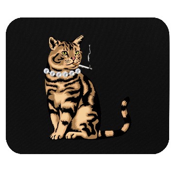 Discover Cat Smoking Mouse Pads
