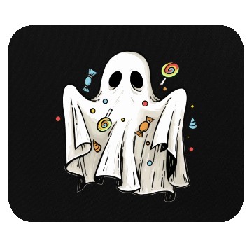 Discover Trick Or Treat Halloween Ghost With Candy Mouse Pads