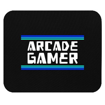Discover Arcade Gamer RetroGaming Bleu Mouse Pads