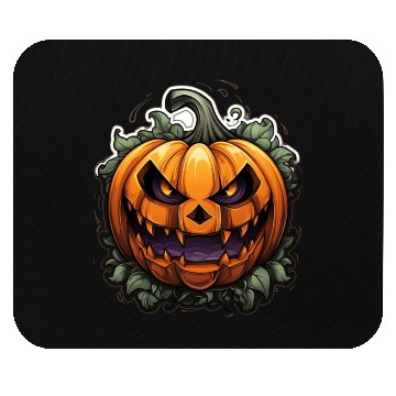 Discover Scary Pumpkin Face I Spooky Halloween Mouse Pads