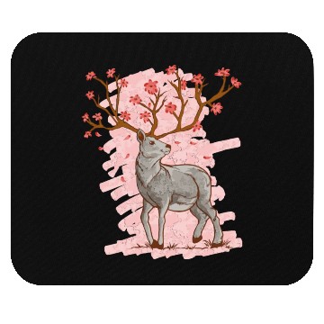 Discover Cherry Blossom Deer Sakura Mouse Pads