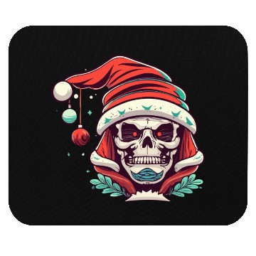Discover Skeleton Face With Santa Hat Mouse Pads