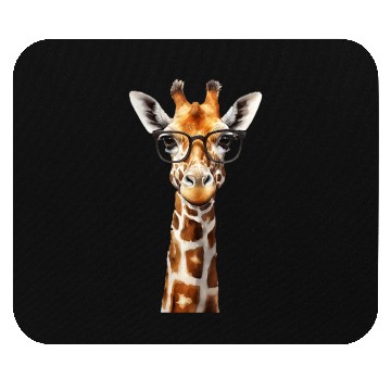 Discover Funny giraffe with glasses Mouse Pads