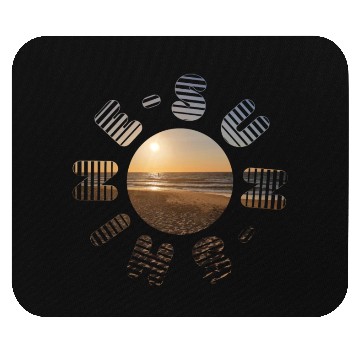 Discover Sunset Beach Scene Graphic Design Mouse Pads