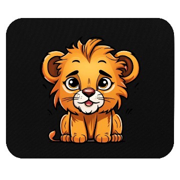 Discover Happy Lion Cub Cartoon Character Mouse Pads